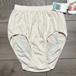 Vintage 90s High Waist Nylon Seamless Brief Panty Beige By Dim Size 8/9